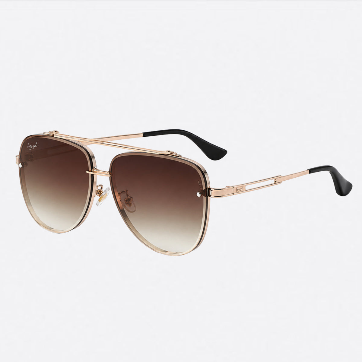 White sunglasses with dark lenses on a white background